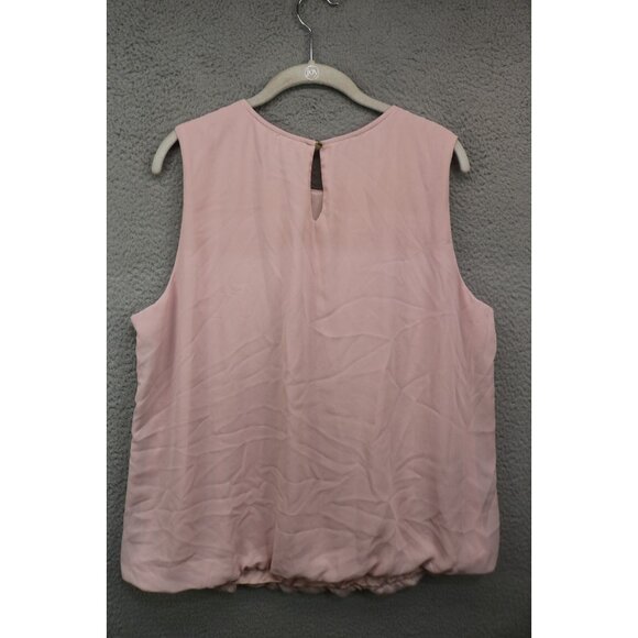 Liz Claiborne Career Pink w/Metallics Elastic Waist Sleeveless Top-XL-Office - Picture 7 of 10